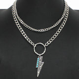 98761, WESTERN LIGHTNING BOLT DOUBLE LAYERED NECKLACE