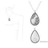 98766, TEARDROP FILIGREE PENDANT NECKLACE