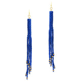 98767, LONG TASSEL BEADED DROP EARRING