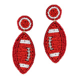 98768, FOOTBALL SEED BEADED DANGLE EARRING