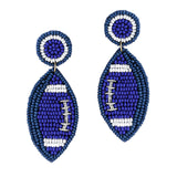 98768, FOOTBALL SEED BEADED DANGLE EARRING