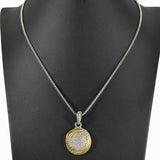 98786, DESIGNER INSPIRED ROUND CUBIC ZIRCONIA PENDANT NECKLACE