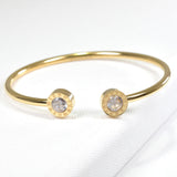 98794, ROMAN NUMERAL ACCENT RHINESTONE STAINLESS STEEL CUFF BRACELET