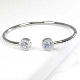 98794, ROMAN NUMERAL ACCENT RHINESTONE STAINLESS STEEL CUFF BRACELET