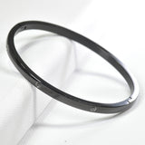 98795, PAVE RHINESTONE STAINLESS STEEL BANGLE BRACELET