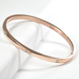 98795, PAVE RHINESTONE STAINLESS STEEL BANGLE BRACELET