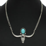 98798, WESTERN STEER HEAD NECKLACE