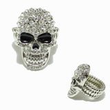 98804, SKULL PAVE RHINESTONE STRETCH RING