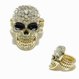 98804, SKULL PAVE RHINESTONE STRETCH RING