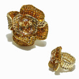 98805, FLOWER RHINESTONE STRETCH RING