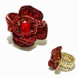 98805, FLOWER RHINESTONE STRETCH RING