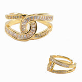 98806, BAGUETTE CUBIC ZIRCONIA ADJUSTABLE CUFF RING