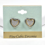 98809, DESIGNER INSPIRED HEART STUD EARRING