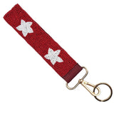 98826, STAR PRINT BEADED WRIST BAND KEYCHAIN
