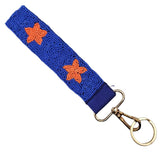 98826, STAR PRINT BEADED WRIST BAND KEYCHAIN