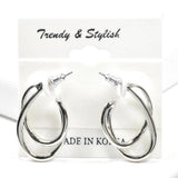 98860, TWISTED DOUBLE STACK METAL EARRING