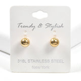 98863, 7MM STAINLESS STEEL BALL STUD EARRING
