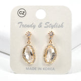 98864, GEOMETRIC CUBIC ZIRCONIA DANGLE EARRING