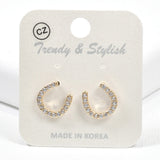 98866, HORSESHOE CUBIC ZIRCONIA STUD EARRING