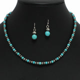 98878, WESTERN TURQUOISE STONE WITH NAVAJO BEAD NECKLACE