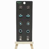 98885, WESTERN TURQUOISE STONE STUD EARRING SET