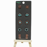 98885, WESTERN TURQUOISE STONE STUD EARRING SET