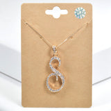 98893, GOLD/ INITIAL CUBIC ZIRCONIA PENDANT NECKLACE