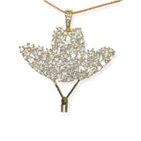 98896, WESTERN COWBOY HAT CUBIC ZIRCONIA PENDANT NECKLACE