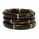98898, CELLULOID ACETATE TUBE MULTI LAYERED STRETCH BRACELET
