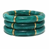 98898, CELLULOID ACETATE TUBE MULTI LAYERED STRETCH BRACELET
