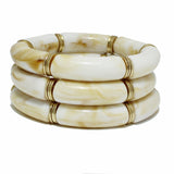 98898, CELLULOID ACETATE TUBE MULTI LAYERED STRETCH BRACELET