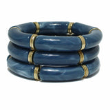 98898, CELLULOID ACETATE TUBE MULTI LAYERED STRETCH BRACELET
