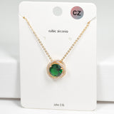 98903, ROUND CUBIC ZIRCONIA PENDANT NECKLACE
