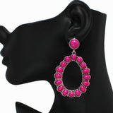 98905, WESTERN TEARDROP TURQUOISE STONE EARRING