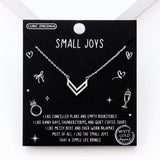 98911, GOLD DIPPED, "SMALL JOYS" V-SHAPE CUBIC ZIRCONIA NECKLACE