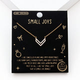 98911, GOLD DIPPED, "SMALL JOYS" V-SHAPE CUBIC ZIRCONIA NECKLACE