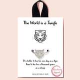 98912, GOLD DIPPED, "THE WORLD IS A JUNGLE" TIGER ADJUSTABLE RING