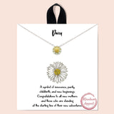 98915, WHITE GOLD DIPPED, "DAISY" DAINTY FLOWER NECKLACE