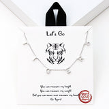 98919, GOLD DIPPED, "LET'S GO" TIGER INITIAL CHARM STATION NECKLACE