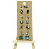 98930, WESTERN THEME STUD EARRING SET