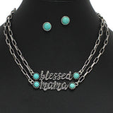 98937, "BLESSED" "MAMA" SET OF TWO NECKLACE