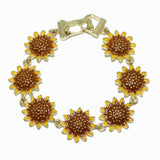 98941, SUNFLOWER ENAMEL MAGNETIC CLOSURE BRACELET