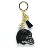 98954, FOOTBALL HELMET CRYSTAL EMBELLISHED KEYCHAIN