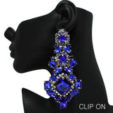 99005, OVERSIZED RHINESTONE EVENING CLIP ON EARRING