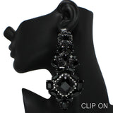 99005, OVERSIZED RHINESTONE EVENING CLIP ON EARRING