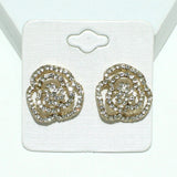 99008, ROSE FLOWER CRYSTAL RHINESTONE EARRING