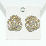 99008, ROSE FLOWER CRYSTAL RHINESTONE EARRING