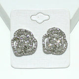 99008, ROSE FLOWER CRYSTAL RHINESTONE EARRING