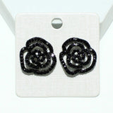 99008, ROSE FLOWER CRYSTAL RHINESTONE EARRING