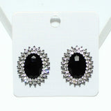 99009, OVAL ACCENT CRYSTAL RHINESTONE EARRING